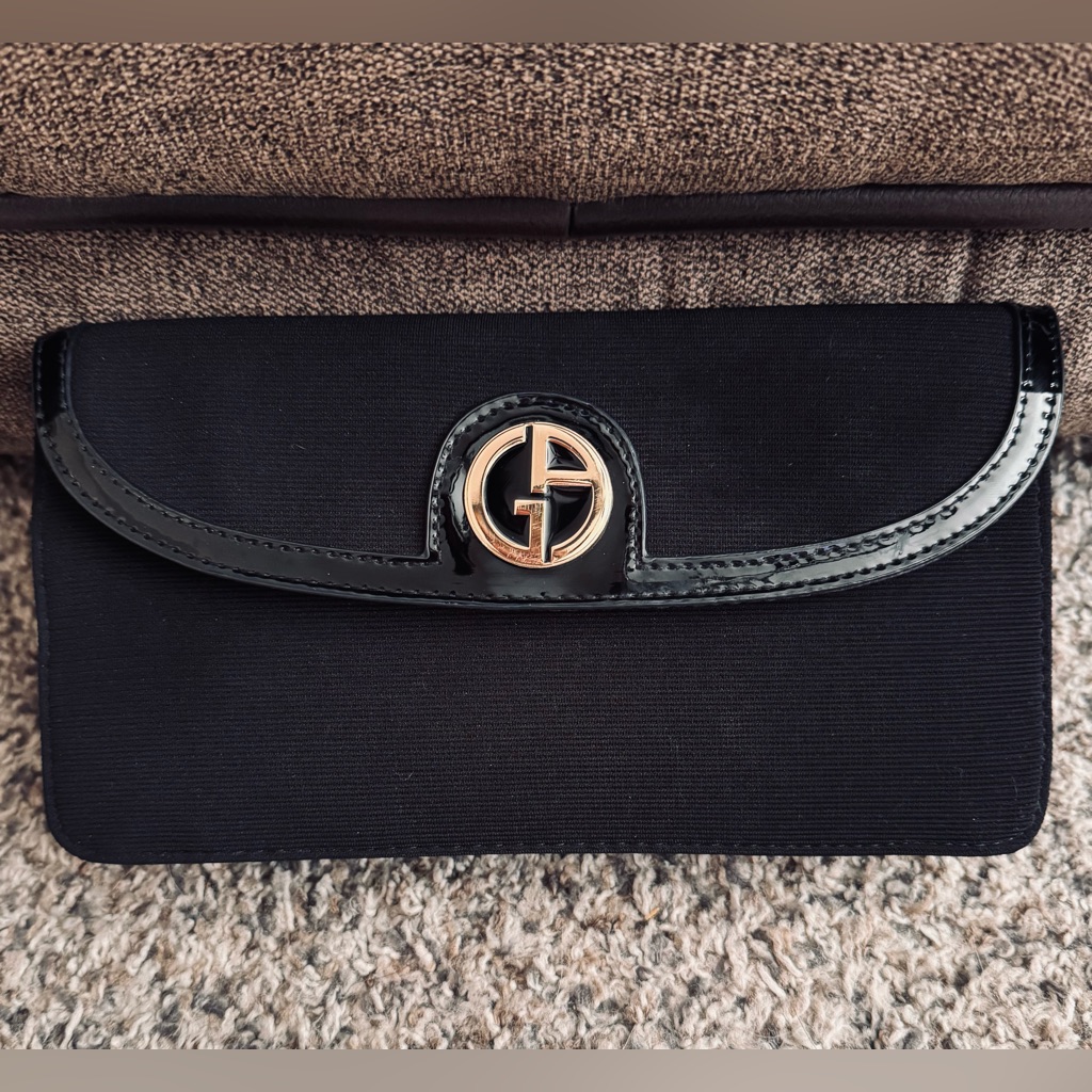 Authentic Giorgio Armani Elegant Black Clutch Bag Brand New
